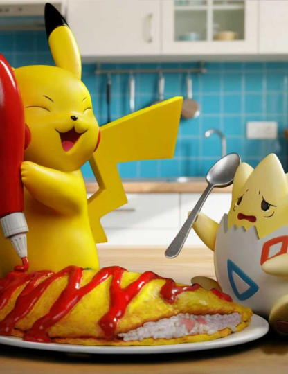Mô hình KingFinger Studio - Pikachu Omelet rice